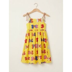 Fábula Farm Rio Kids Girls Yellow Butterfly Print Dress Sz M Brazil
